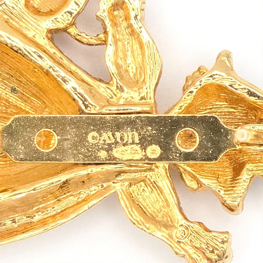 AVON Vintage Gold Tone Halloween Witch and Scarecrow Brooch‎ Set Pumpkin Broom